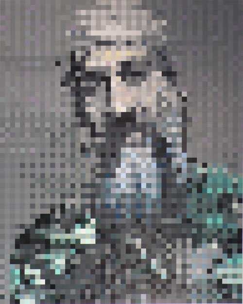 Aron Namenwirth, untitled 33 (Bin Laden) 2006-07 acrylic on panel 60×48x2′ inches
