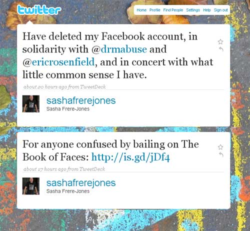 Art Fag City, Sasha Frere Jones twitter, Facebook