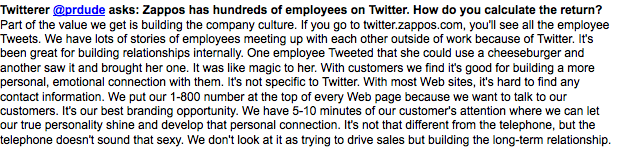 Zappos CEO: How to Build a Brand Without Spending Big on Ads, BrandWeek, Dec 22, 2008, screenshot: Joel Holmberg
