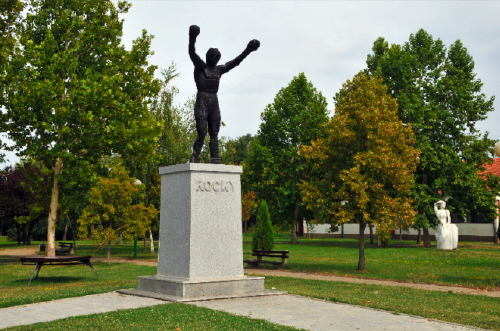Rocky Balboa in Žitište, Serbia Rocky Balboa statue, Žitište, Serbia