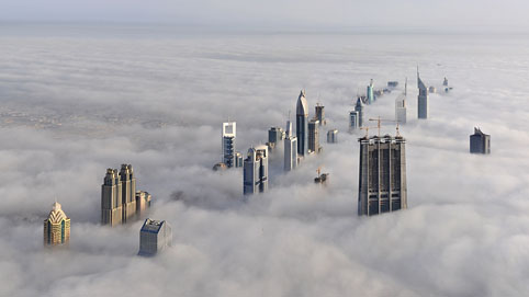 View from the top of the Bjurj Dubai, the tallest building constructed to date. View from the top of the Bjurj Dubai, the tallest building constructed to date.