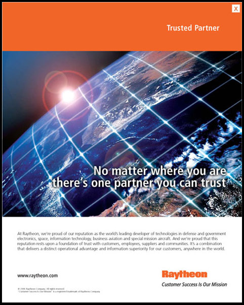 Raytheon, print advertisement Raytheon, print advertisement