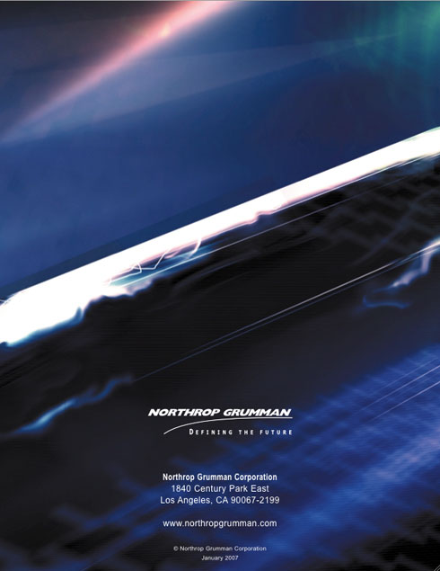 Northrop Grumman company brochure cover Northrop Grumman company brochure cover