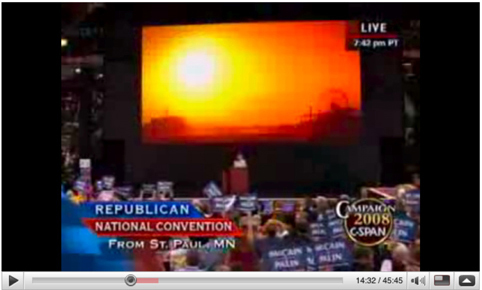 Video projection backdrop at the RNC, St. Paul, MN 2008 Video projection backdrop at the RNC, St. Paul, MN 2008