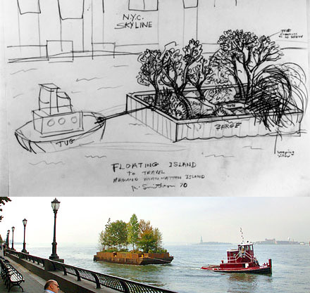 art fag city, robert smithson, floating island