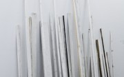 We almost immediately forgot this one. Hu Xiaoyuan's 'Wood', 2009-2010. The pieces of lumber are covered on one side with sheets of white-lacquered silk. We almost immediately forgot this one. Hu Xiaoyuan's 'Wood', 2009-2010. The pieces of lumber are covered on one side with sheets of white-lacquered silk.