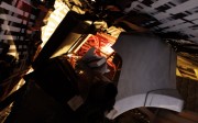 A shot looking upward through DeVille's column of detritus. A shot looking upward through DeVille's column of detritus.